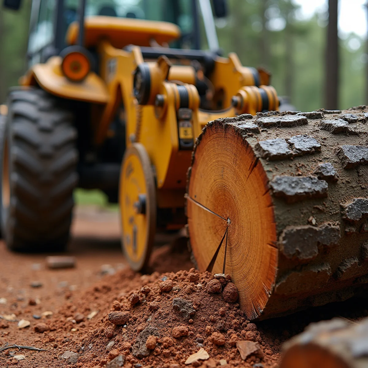 CLT Grapple and Stump hydraulic grapple truck loading logs in Charlotte, NC
