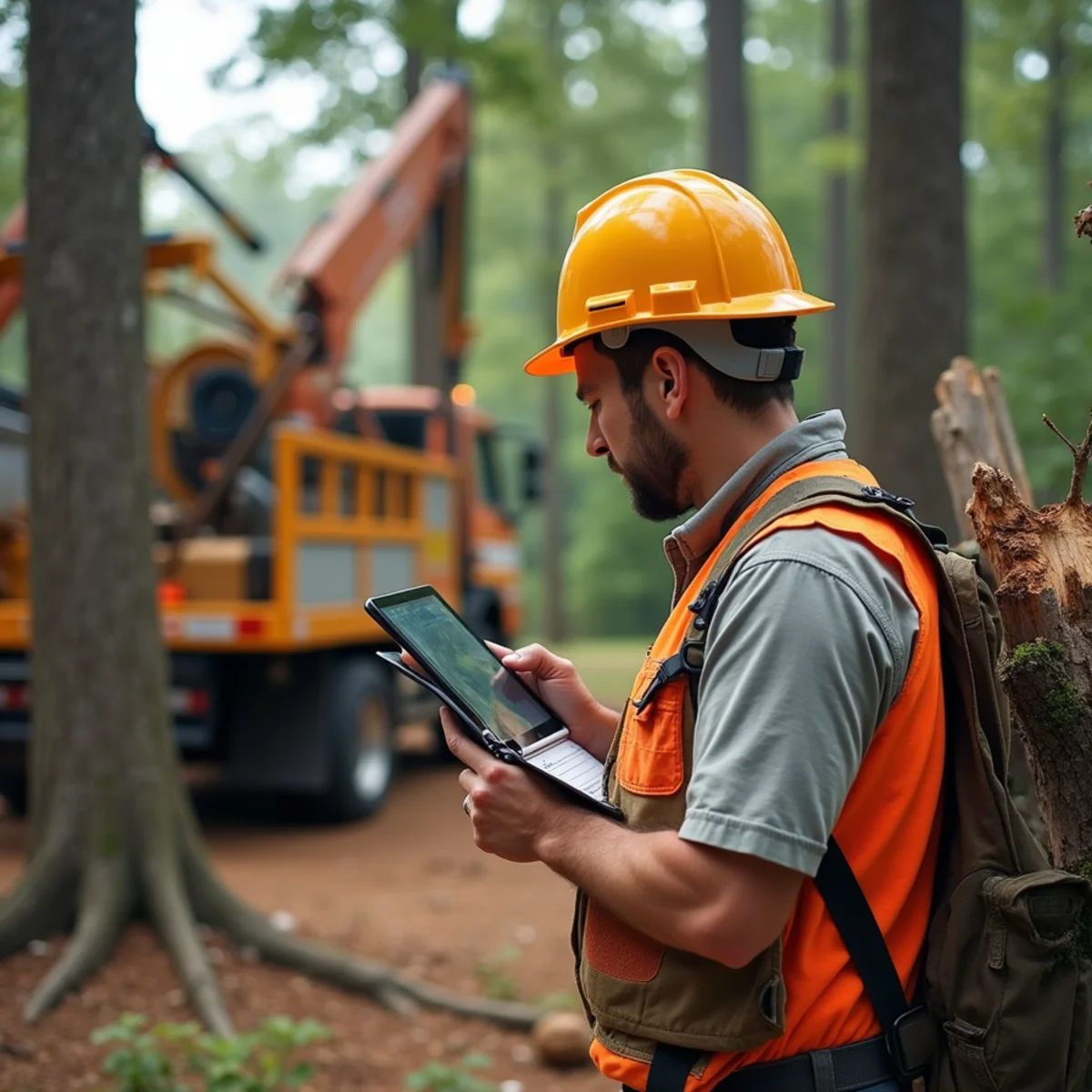 CLT Grapple & Stump crew performing insurance claim tree removal in Charlotte, NC