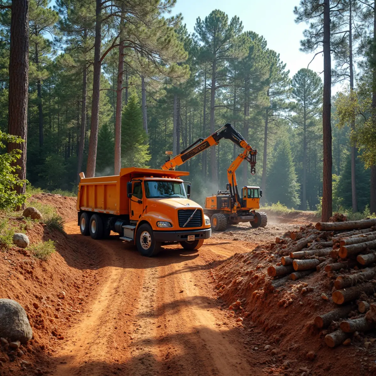 CLT Grapple & Stump crew performing lot & land clearing in Charlotte, NC