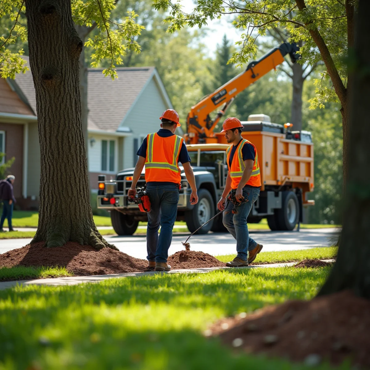 CLT Grapple & Stump crew performing residential tree & yard clearing in Charlotte, NC
