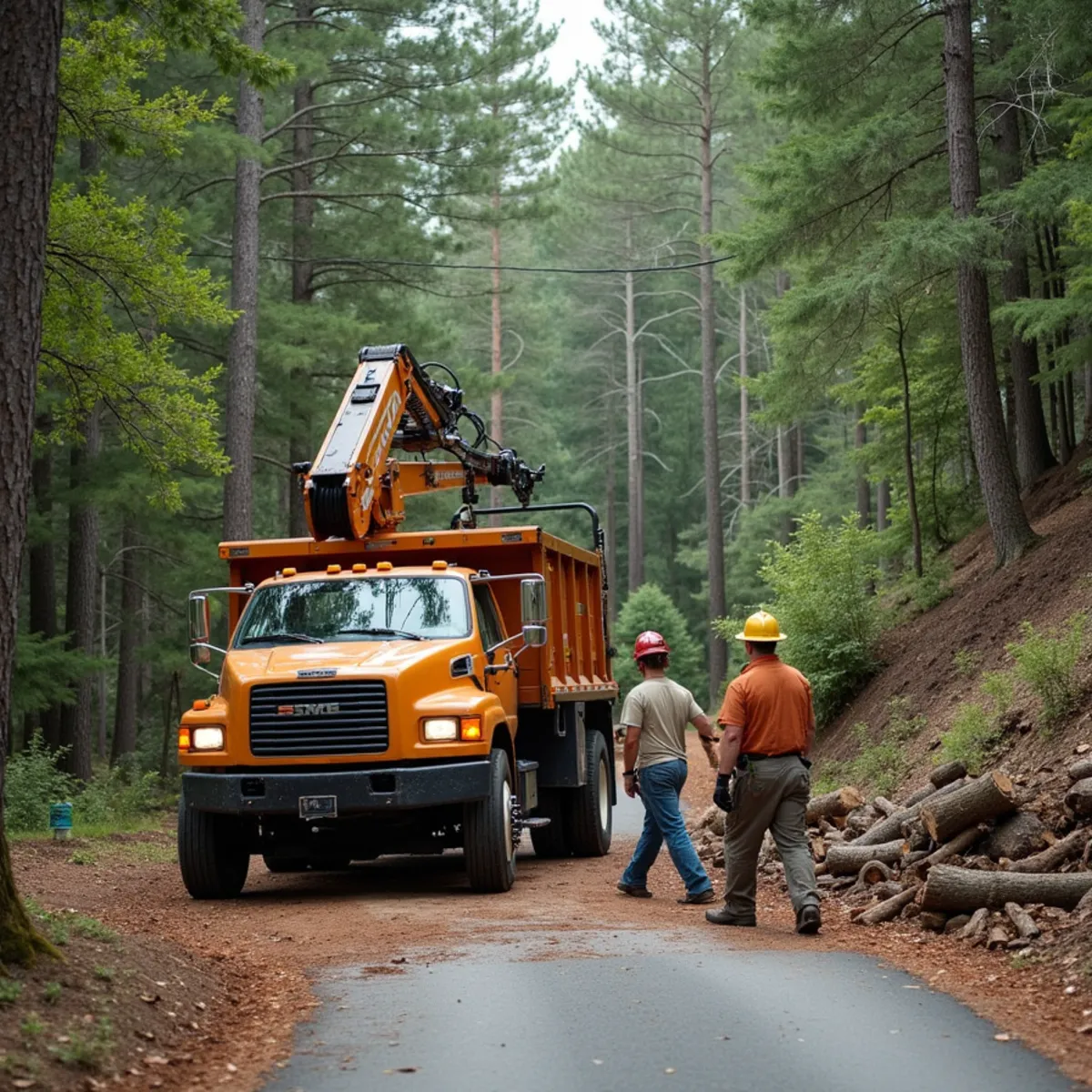 CLT Grapple & Stump crew providing tree service in a Asheboro, NC neighborhood