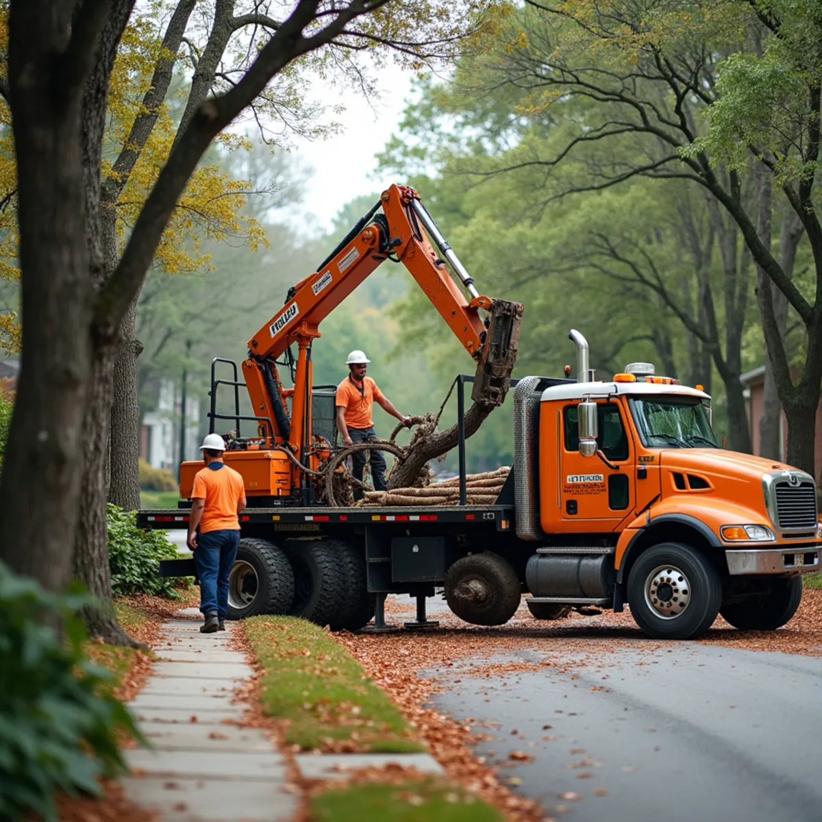 CLT Grapple & Stump crew providing tree service in a Belmont, NC neighborhood