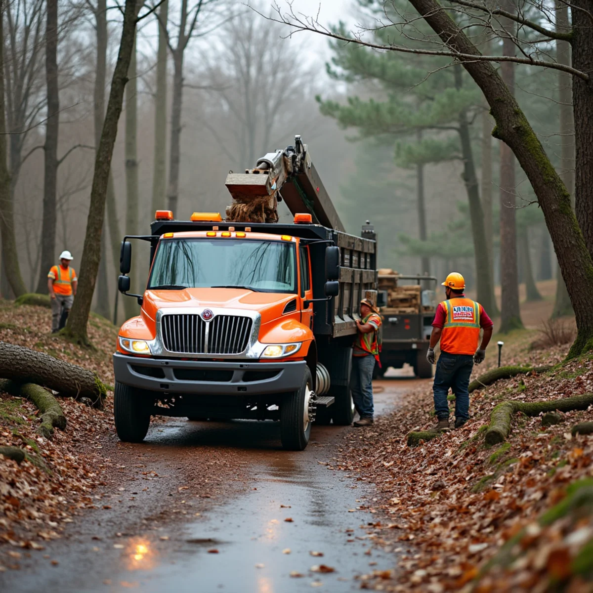 CLT Grapple & Stump crew providing tree service in a Boone, NC neighborhood