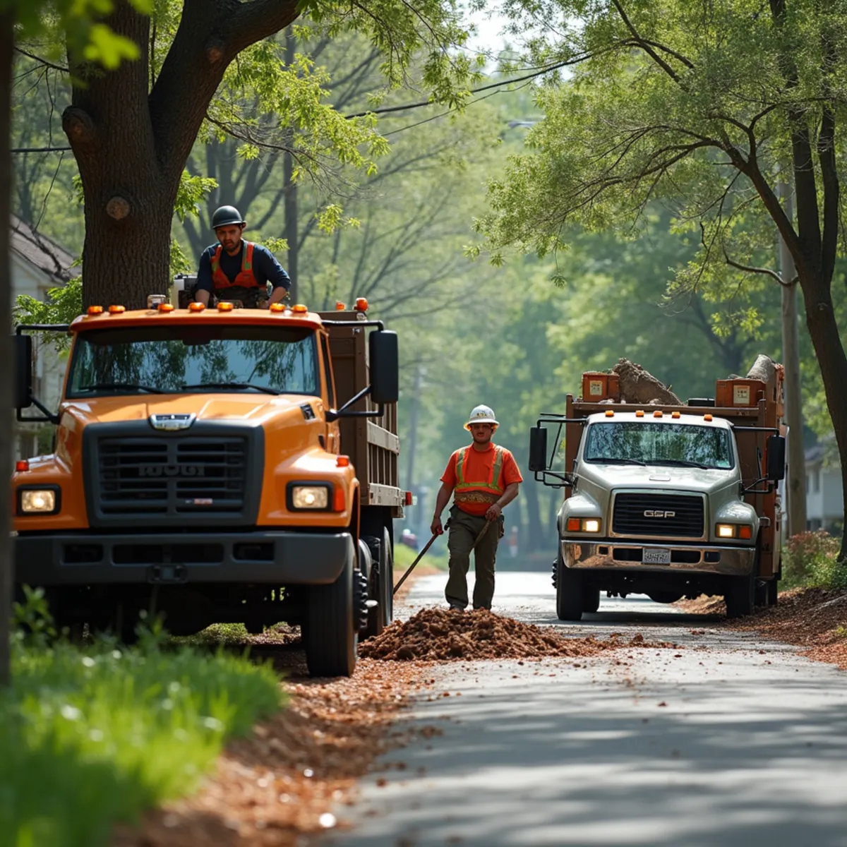 CLT Grapple & Stump crew providing tree service in a Forest City, NC neighborhood