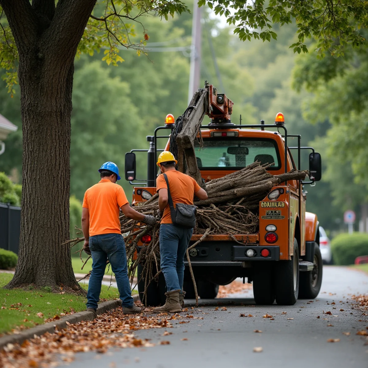 CLT Grapple & Stump crew providing tree service in a Gastonia, NC neighborhood
