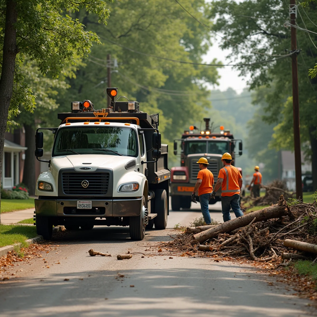CLT Grapple & Stump crew providing tree service in a Hickory, NC neighborhood