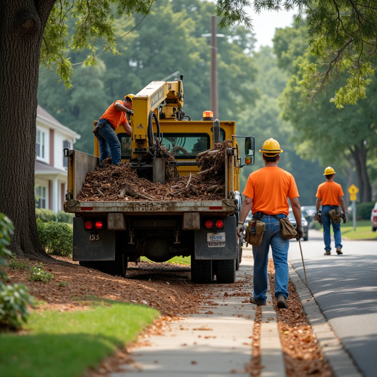 CLT Grapple & Stump crew providing tree service in a Indian Trail, NC neighborhood