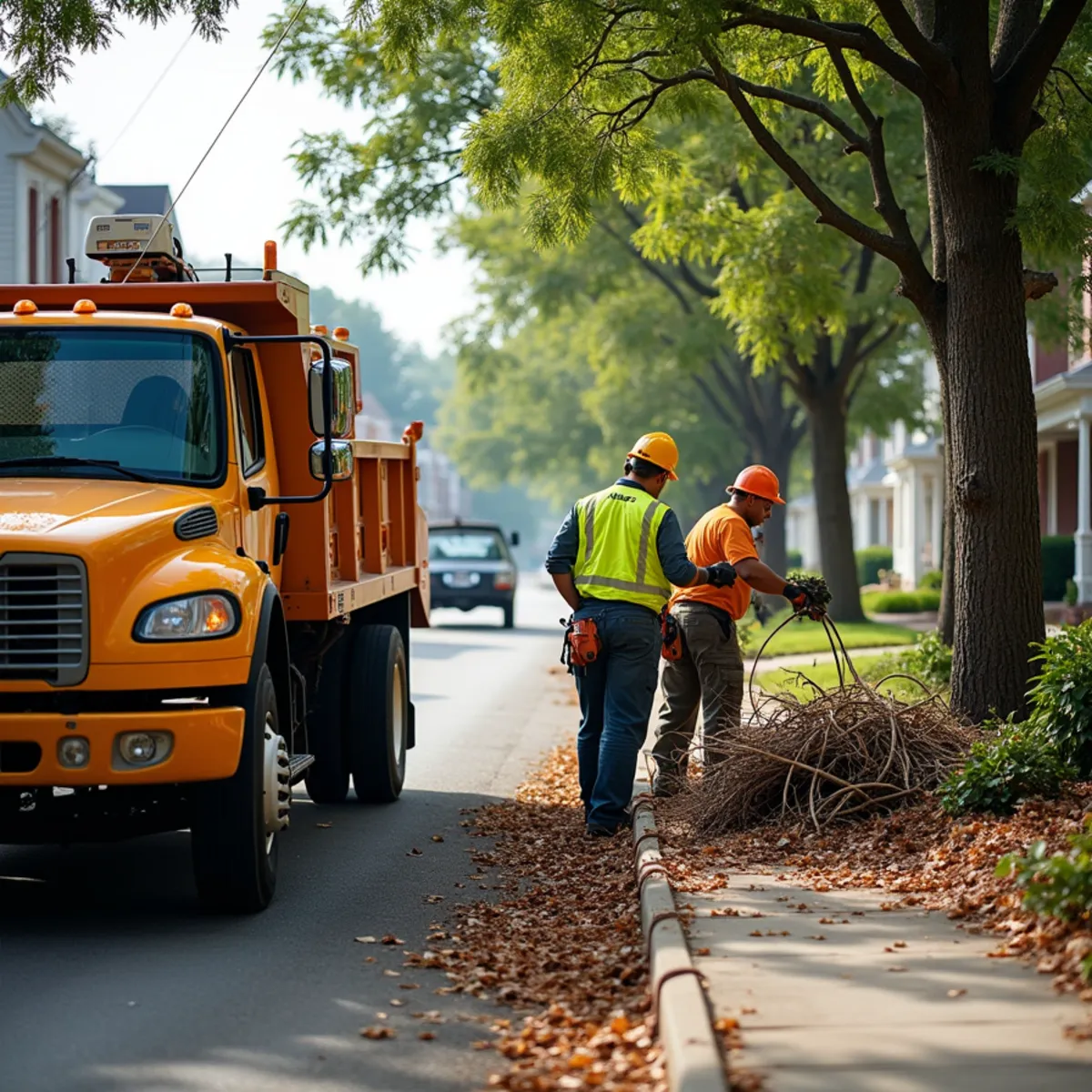 CLT Grapple & Stump crew providing tree service in a Kannapolis, NC neighborhood
