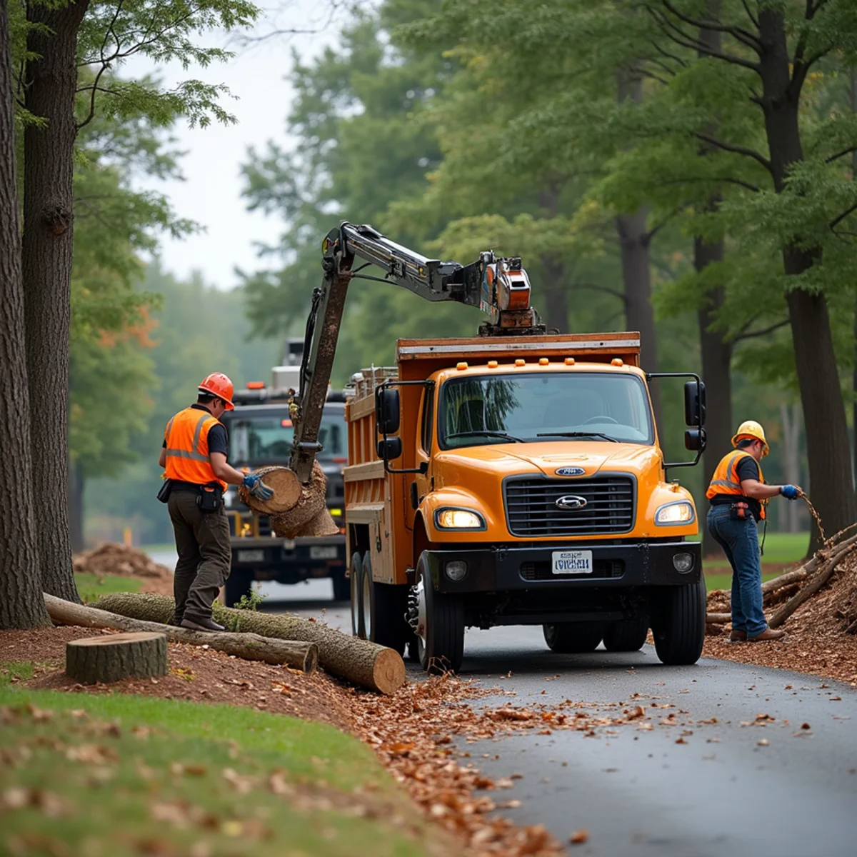 CLT Grapple & Stump crew providing tree service in a Kernersville, NC neighborhood