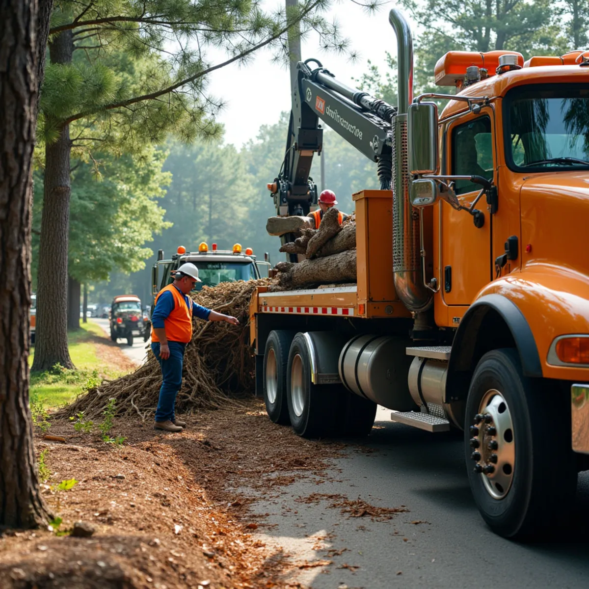 CLT Grapple & Stump crew providing tree service in a Kings Mountain, NC neighborhood
