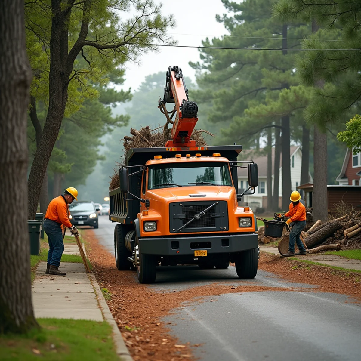 CLT Grapple & Stump crew providing tree service in a Lincolnton, NC neighborhood