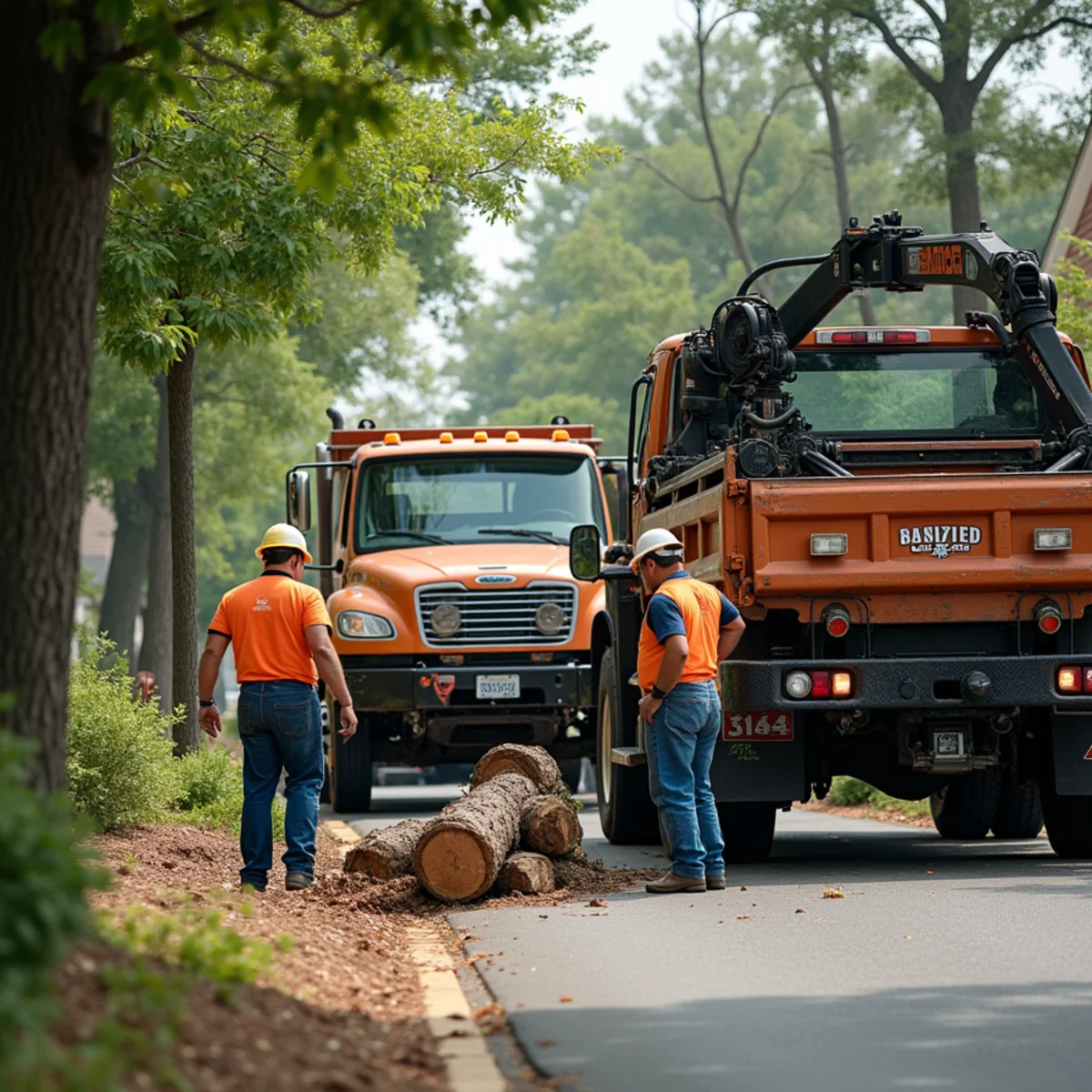 CLT Grapple & Stump crew providing tree service in a Locust, NC neighborhood