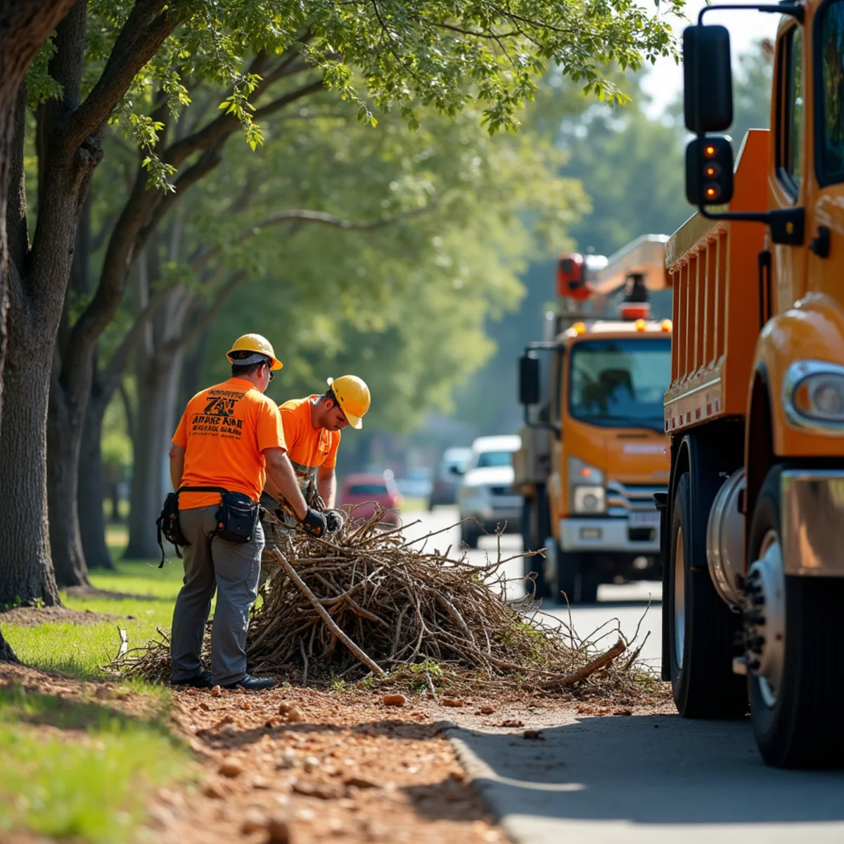 CLT Grapple & Stump crew providing tree service in a Midland, NC neighborhood