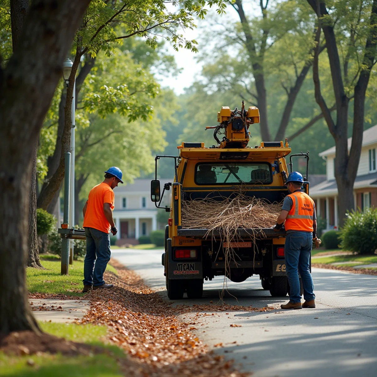 CLT Grapple & Stump crew providing tree service in a Mint Hill, NC neighborhood