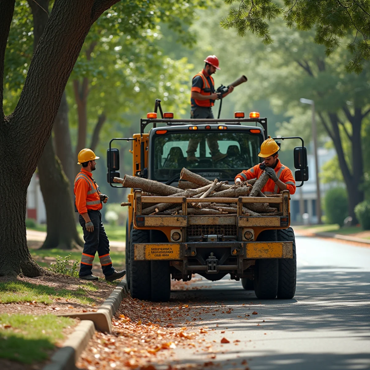 CLT Grapple & Stump crew providing tree service in a Mooresville, NC neighborhood