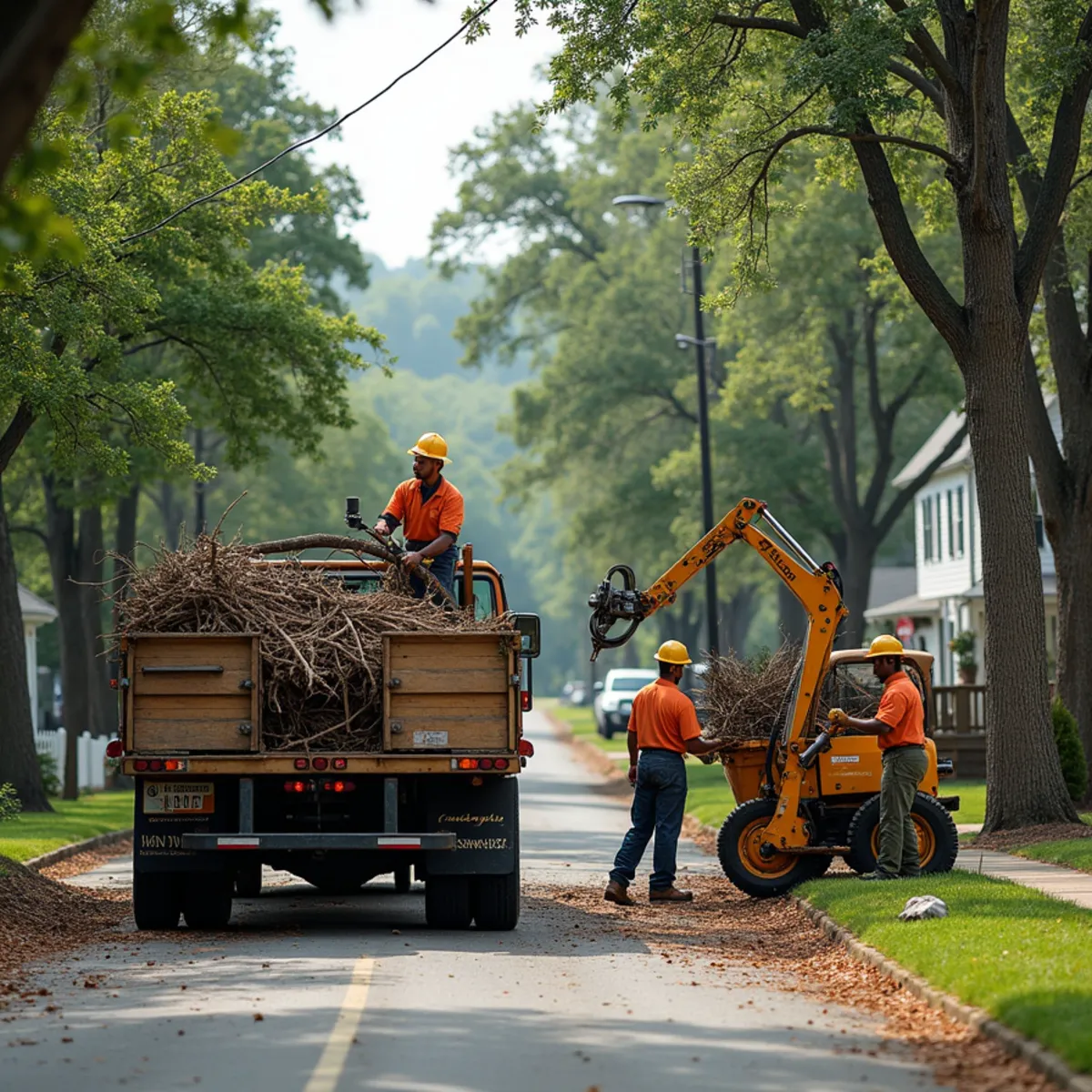 CLT Grapple & Stump crew providing tree service in a Rutherfordton, NC neighborhood