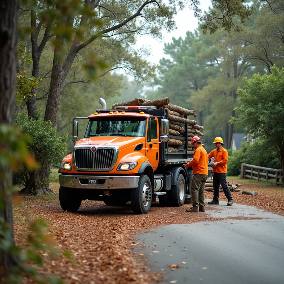 CLT Grapple & Stump crew providing tree service in a Southern Pines, NC neighborhood