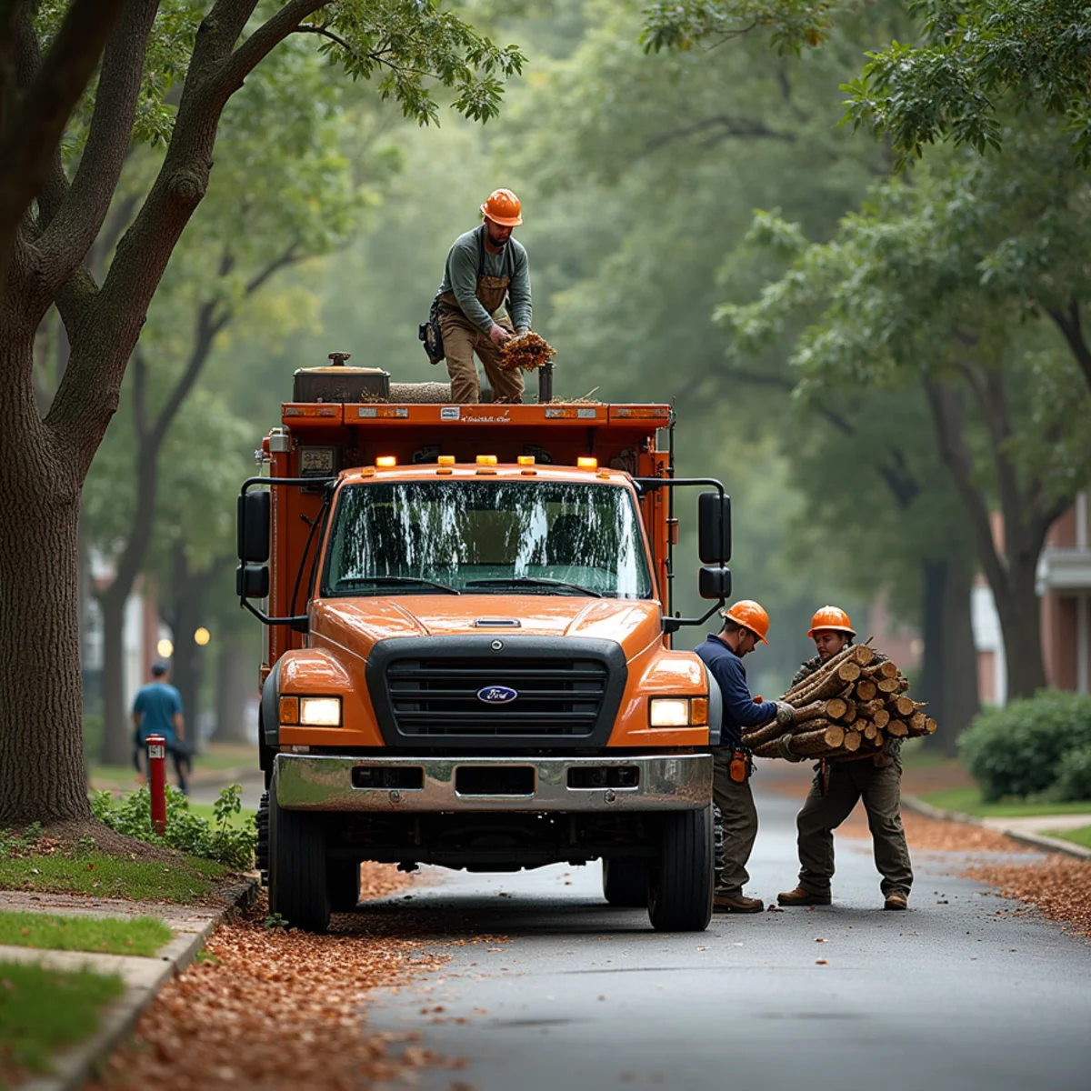 CLT Grapple & Stump crew providing tree service in a Thomasville, NC neighborhood
