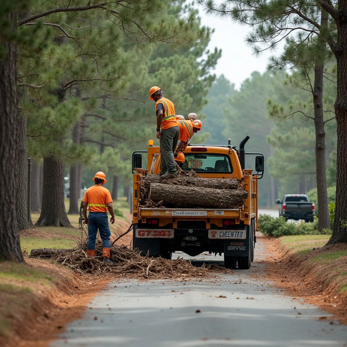 CLT Grapple & Stump crew providing tree service in a Troutman, NC neighborhood