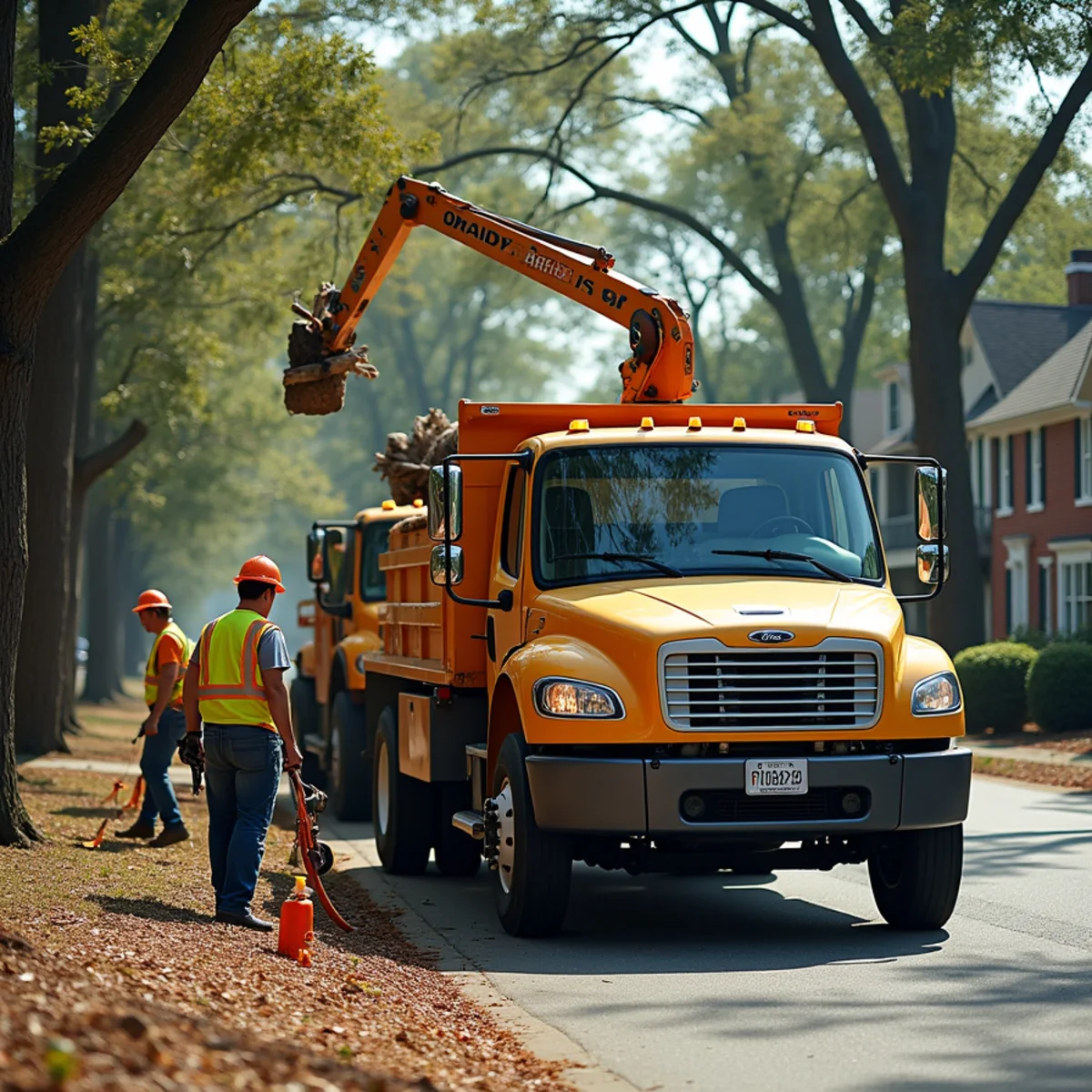 CLT Grapple & Stump crew providing tree service in a Waxhaw, NC neighborhood